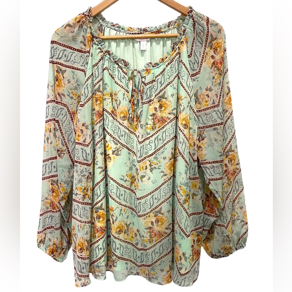 Lauren Conrad Women’s Green Blouse XL